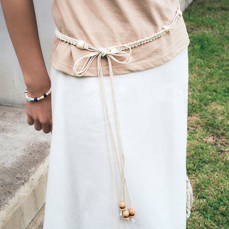 

Деревянный ремень Neev Twist (Светло-бежевый) FREE