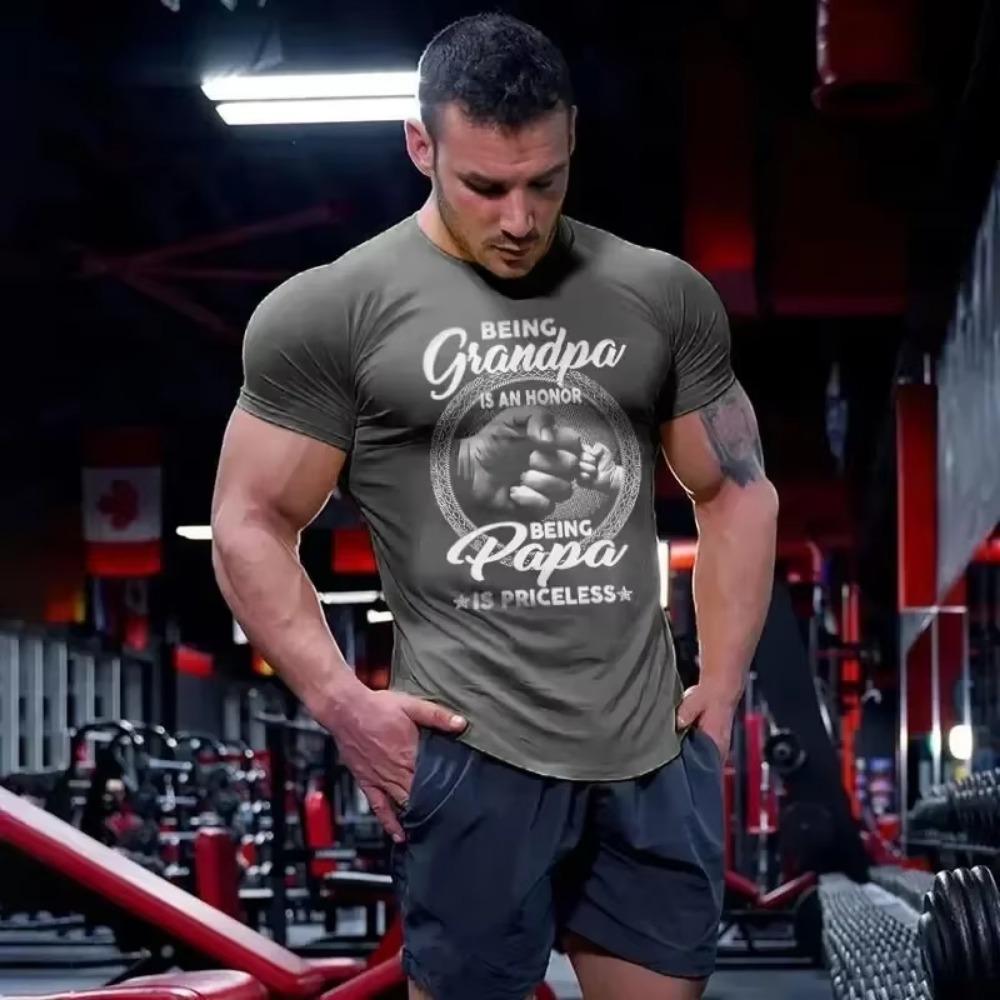 Neues Herren T-Shirt Special Opa sein Papa sein Bedrucktes T-Shirt Sommer Übergroß Vintage Rundhals Kurzarm Oberteil Streetwear