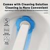 Disposable Toilet Brush with 12 Replacement Heads and Holder, Plastic Bathroom Cleaning Set with Soft Bristles, No-Dead-Angle, Base Included