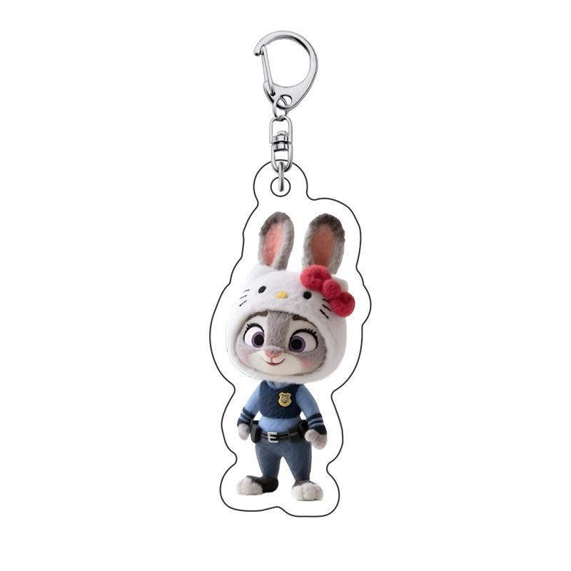 Zootopia Madness Judith Nick Acrylic Keychain Couple Backpack Cute Cartoon Gift Y2k Fashion Toys Anime Cartoon Frind