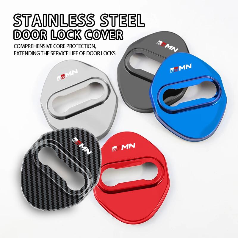 For S1 4Pcs Zinc Alloy Car Door Lock Buckle Protective Covers Gazoo Racing TRD Corolla Yaris Chr Auris Rav4 Prado JH0