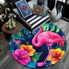 Flamingo Tropical Round Area Rug,Carpet Rug for Living Room Bedroom Sofa Playroom Decor,Non-slip Floor Mat