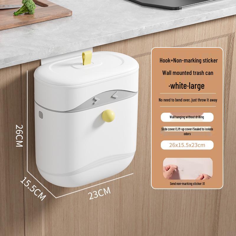 

Настенное водонепроницаемое мусорное ведро для кухни и ванной комнаты с крышкой