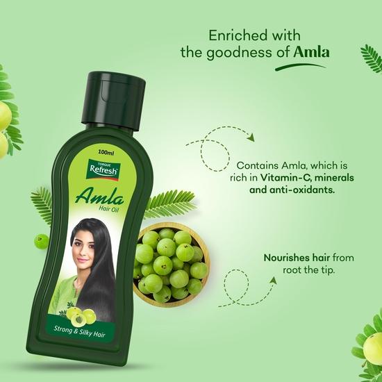 Torque's Refresh Amla Hair Oil For Strong, Long and Thick Hair 100ml- Pack of 4