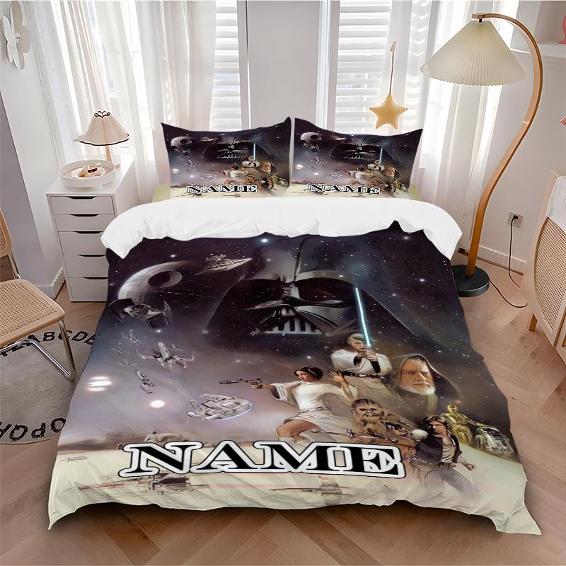 Custom Darth Vader Bedding 3 Piece Set HD Print Duvet Cover Pillowcases for Teens Adult Bedroom Decoration