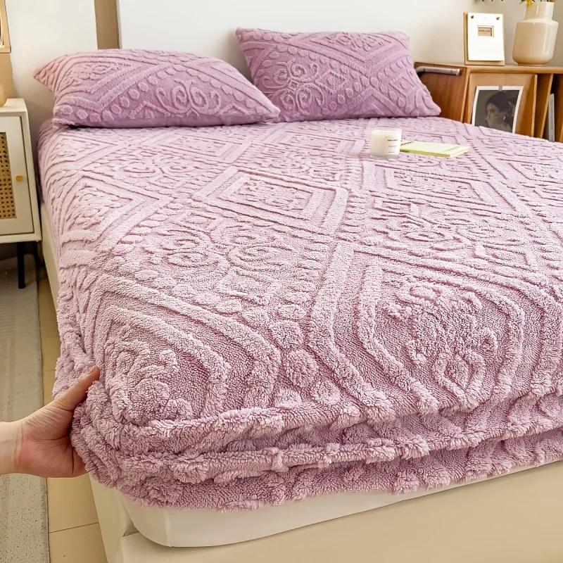 2025 Vinter Varmt Pels Laken Plysj Stoff Madrassbeskytter Myk Melkevelur Sengeteppe Senge Madrassbeskytter Sengetøy Klut