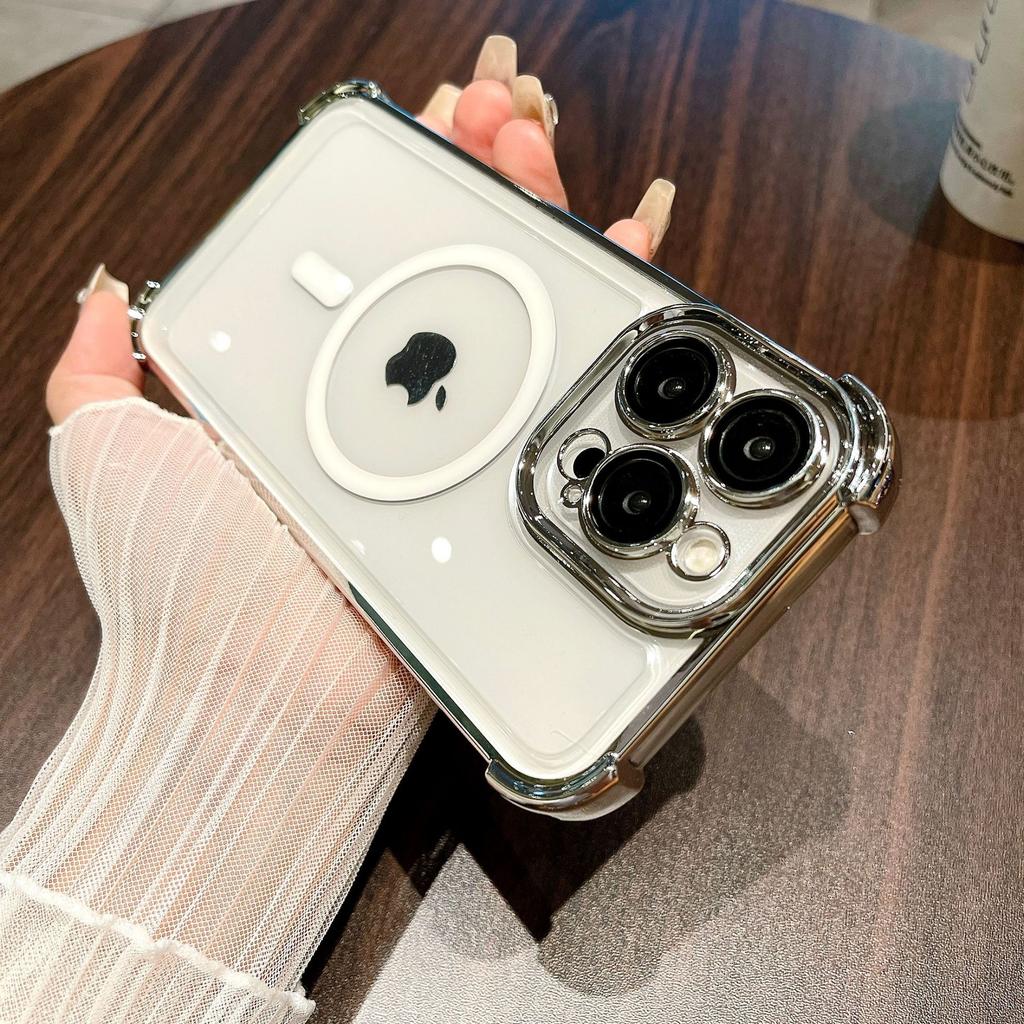 Airbag Four Corner Anti Drop Case for IPhone 16 Pro Phone Case Magnetic Protective Cover for Apple 14 Plus Shell