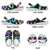 White EVA Clogs with Neon Cross Print, Lightweight Slip On Garden Shoes, Breathable Beach Sandals, Indoor Outdoor Slippers for Men Women
