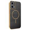 For Motorola Moto G34 5G/G45 5G Phone Case Carbon Fiber Textured Electroplated TPU Back Cover