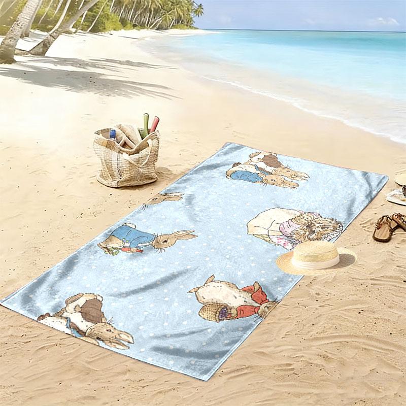 Peter Rabbit Art Print Beach Towel, Large Soft Quick Dry Towel for Beach Camping Swimming
