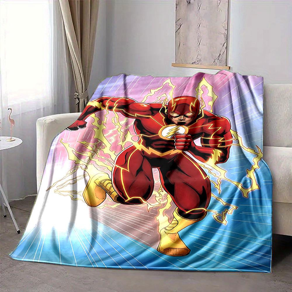 1ks Flash superhrdinská deka Lehká flanelová přehoz na pohovku, postel, cestování, obývací pokoj, kancelář, gauč, křeslo a postel