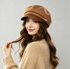 Australia Imported Wool Beret Women's Autumn and Winter Temperament Cap Retro Octagonal Hat Warm Pleated Pumpkin Hat