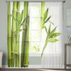 Bamboo On White Background Sheer Curtains For Bedroom Exquisite Voile Curtain Living Room Kitchen Chiffon Fabric Curtains