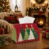 1pc Eclectic Noel Tissue Box - Assorted Pine Tree Star Napkin Storage Box, Suitable for Rolls/facial Tissues/single Sheets,available for Christmas Roa