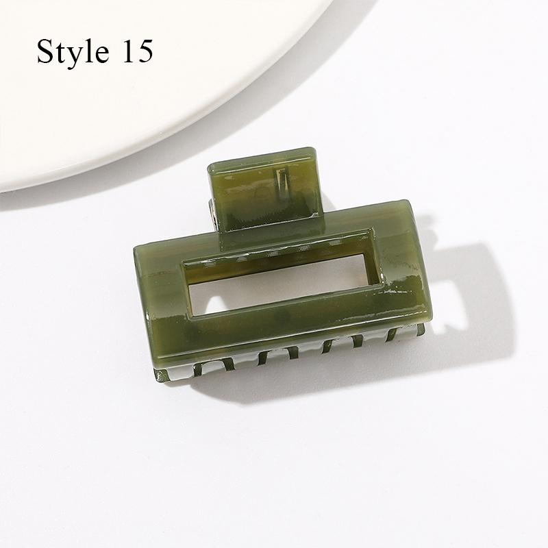 HFYJ Hollow Small Size 4cm Square Hair Claws Acrylic Jelly Color Hairpin Shark Crab Hair Clip Claw Hair Accessories for Women