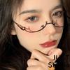 Half-Rim Y2K Japanese-Style Glasses Frame - Women's Cute Anime Soft Girl Cosplay Style.