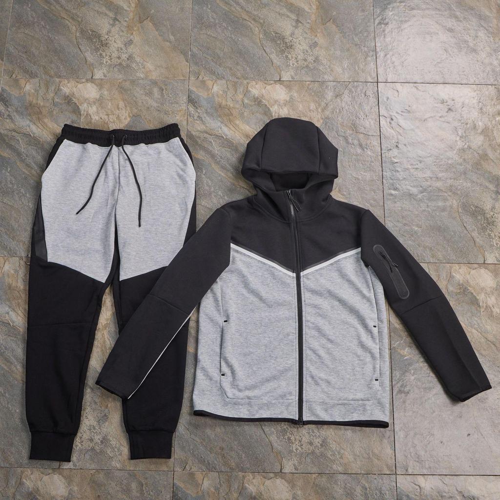 Tuta sportiva casual da uomo 2024 con cappuccio e zip laterale