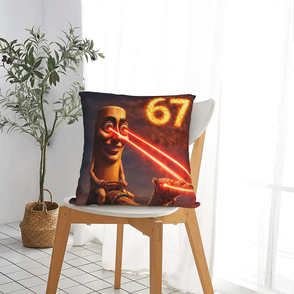 Pillow Case Tung Tung Tung Sahur 67 6 7 Graphic Pillow Cover For Living Room Sofa Morden Pillowcases
