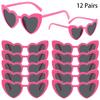 12/16 Pairs Per Set Heart Shaped Sunglasses Women Stylish Vintage Design Decor Sun Glasses Trendy Fashion Cute Outdoor Shades