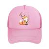 Little Fox Admiring Flowers Mesh Baseball Cap Casual Hat Outdoor  For Womens Unisex FeUnisex