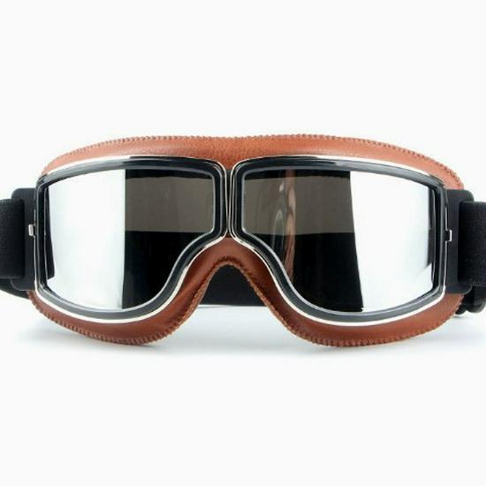 Winddichte Retro-Harley-Fahrbrille mit HD-Spiegelgläsern