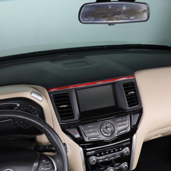 Red Carbon fiber Center Console trim strip Sticker For Nissan Pathfinder 2013-18