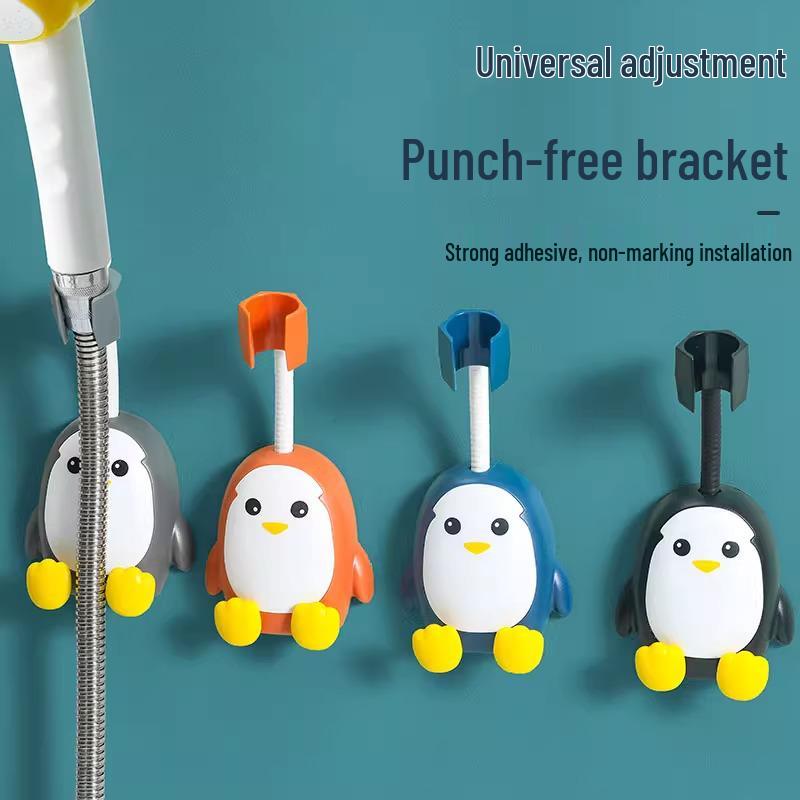 Penguin Style No-Drill Adjustable Shower Holder for Kids