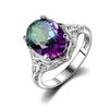 Originální prsten Rainbow Fire Mystic Topaz 925 Stříbrný prsten Jemný šperk pro ženy, dámy, dívky