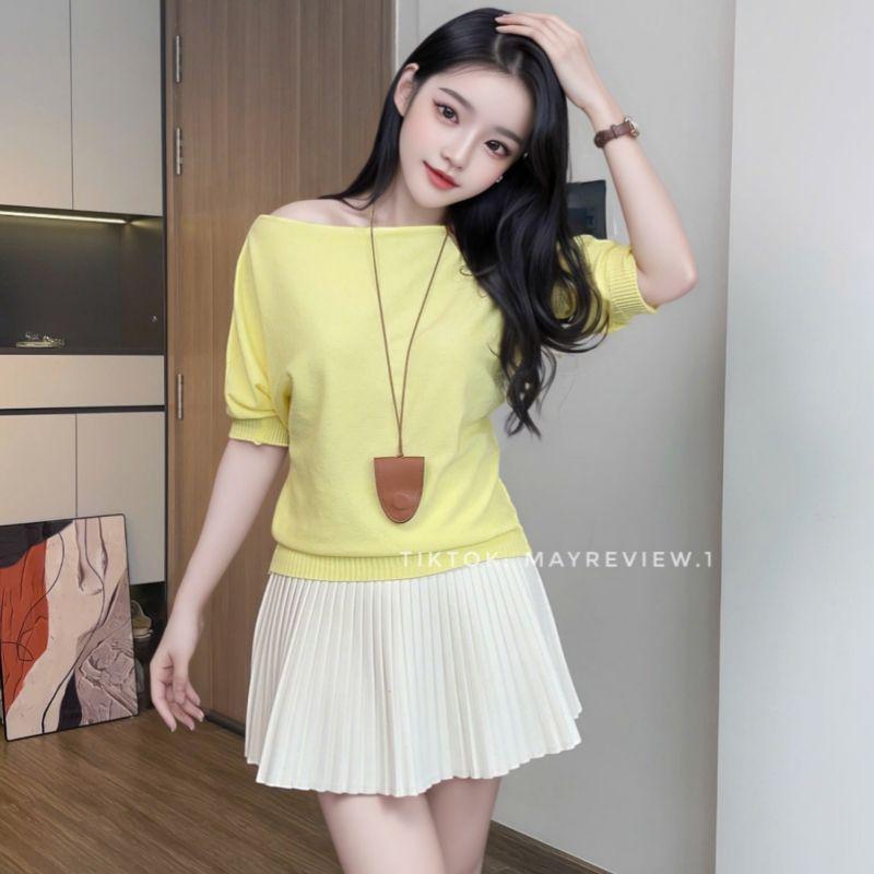 

Женский синий трикотажный топ с открытыми плечами - Приталенный крой, Шикарный, Рукав пять четвертей, Сладкий и пикантный стиль для коллекции Весна/Лето 2025. Extra Large