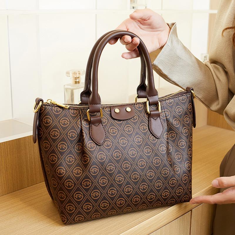 Simple printed handbag women's tote bag new trend fashion retro large capacity shoulder messenger bag