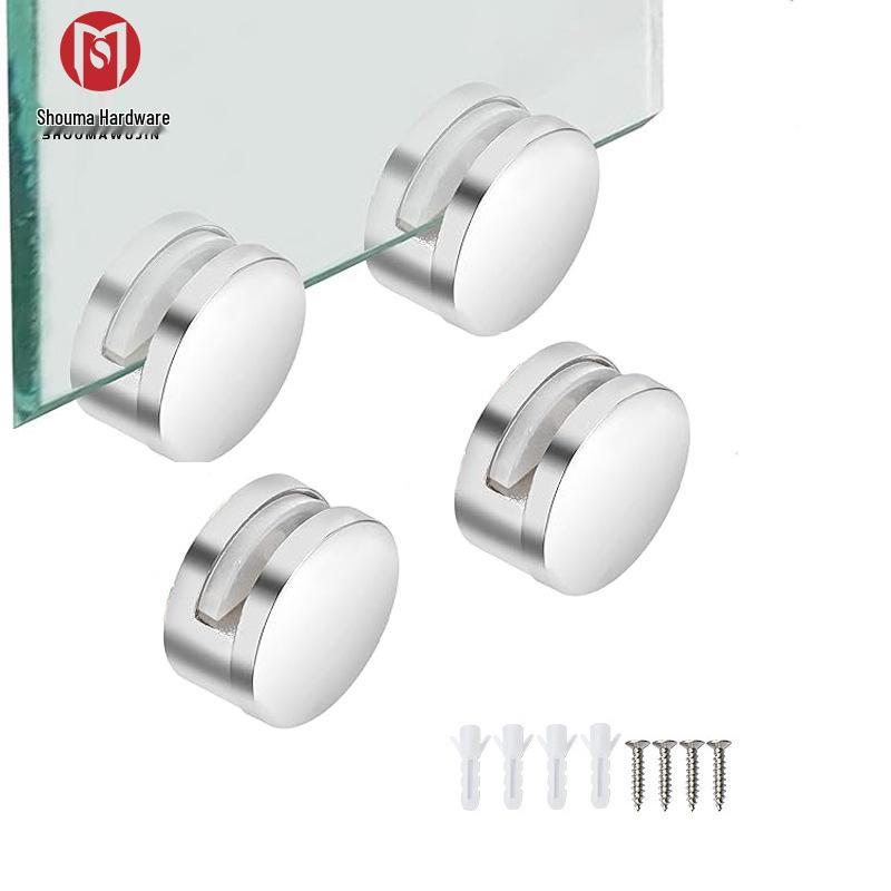 Bathroom Mirror Clip Bracket - Glass Shelf Support & Fixing Hardware