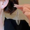Pinkdudu Line Tassel  Earrings for Women Minimalist Geometric Drop Earrings Elegant Statement for Party PD2516