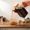 Glass Oil Pot 1000ml Large Capacity Vinegar Pot with Lid with Measurement Markings Hand Wash Only -Home Use Kitchen Accessories