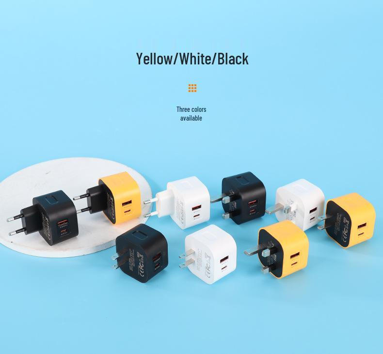 Universal Mobile Fast Charger for Android & Apple - EU/US/UK Plug, USB/PD Dual Ports.