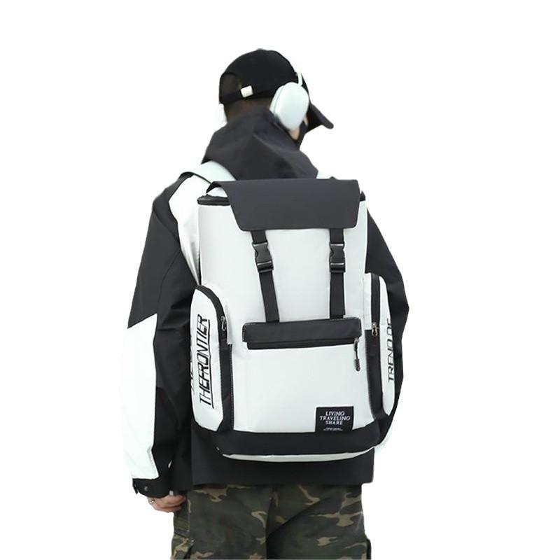 Schoolbag Business Backpack Large Capacity Multifunctional Outdoor Commuter Travel Bag Simple Letter Student School Bag
