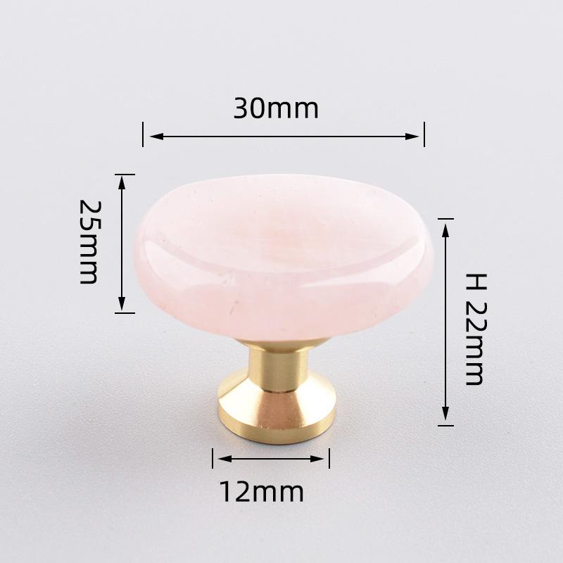 30×20mmSmall Oval Furniture Handle Brass Jewelry Box Drawer Door Knob Cupboard Dressing Cabinet Pulls Crystal Agate Stone Handle