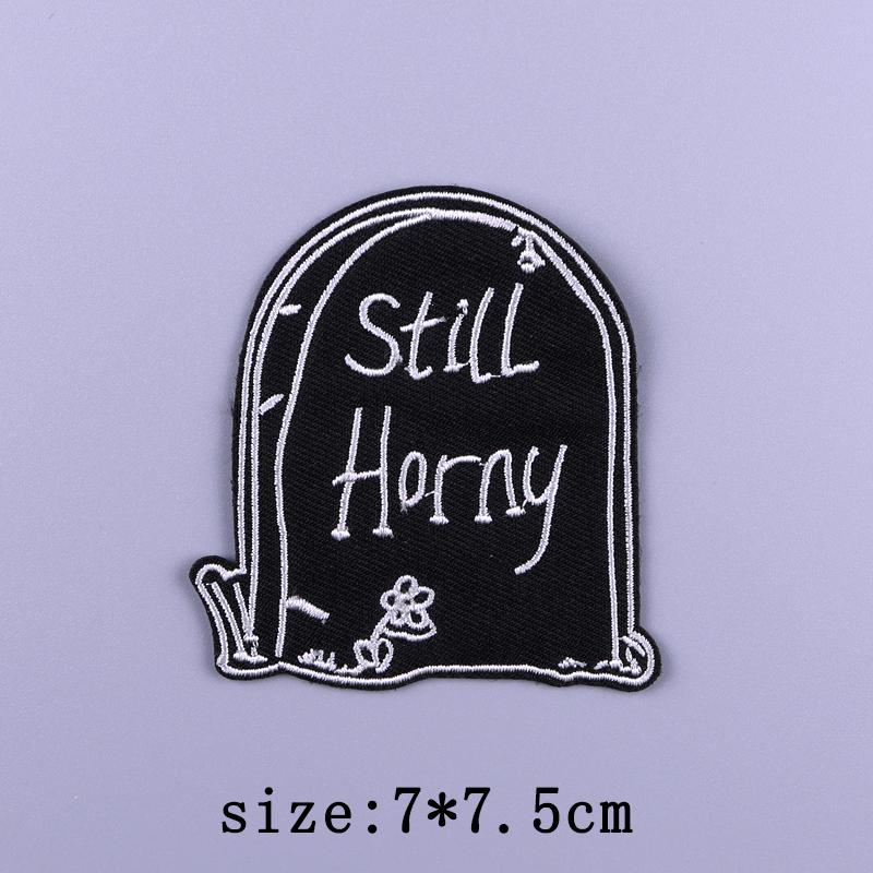 Punk Patch Iron On Embroidered Patches For Clothing Thermoadhesive Patches On Clothes Rock Biker Patch For Clothes Hook Loop