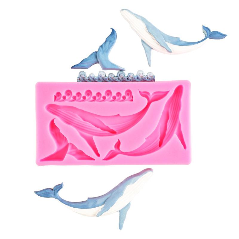 Whale Waves Silicone Mold Fondant Cake Decorating Tools Candy Chocolate Gumpaste Mould Sugarcraft Kitchen Baking Tool