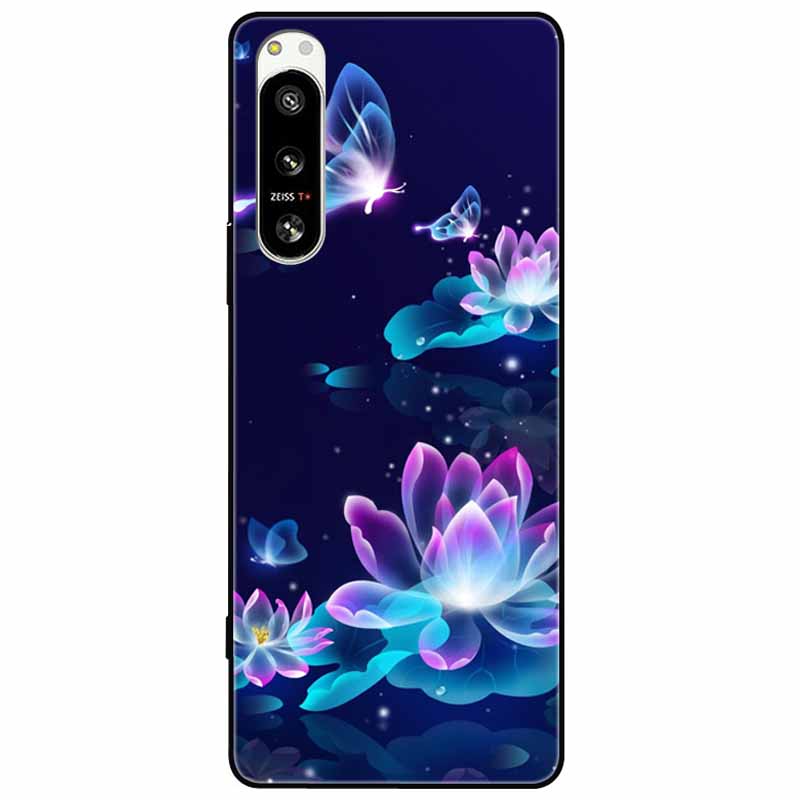 For Sony Xperia 5 IV / 10 IV Case 10IV Soft Black Silicone Forest Painted Phone Back Covers For Sony Xperia 1 IV Case TPU Coque