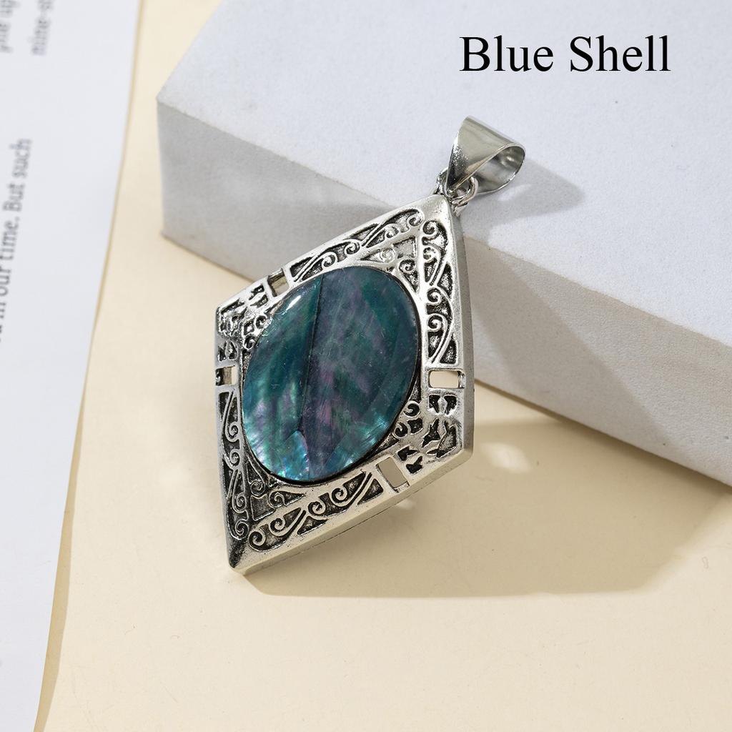 1Pc, Reiki Healing Crystal Pendants Charms, Elegant Rhombus Natural Gemstone Pendant Necklace - Unique Handmade Jewellery, DIY Gifts for Women Men