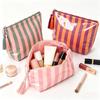 Glossy Striped Cosmetic Organizer Portable Fringed Travel Toiletry Bag Makeup Bag Pvc Waterproof Cosmetic Bag Makeup Brush Bag