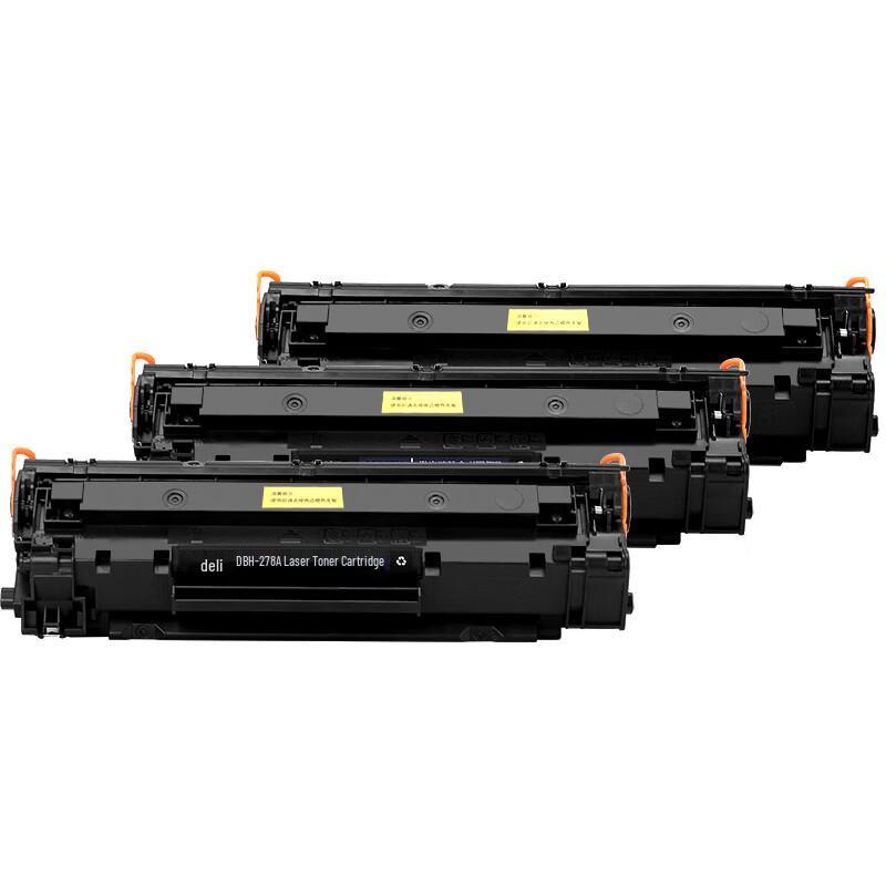 Deli Compatible HP 78A (CE278A) Black Toner Cartridge 3-Pack