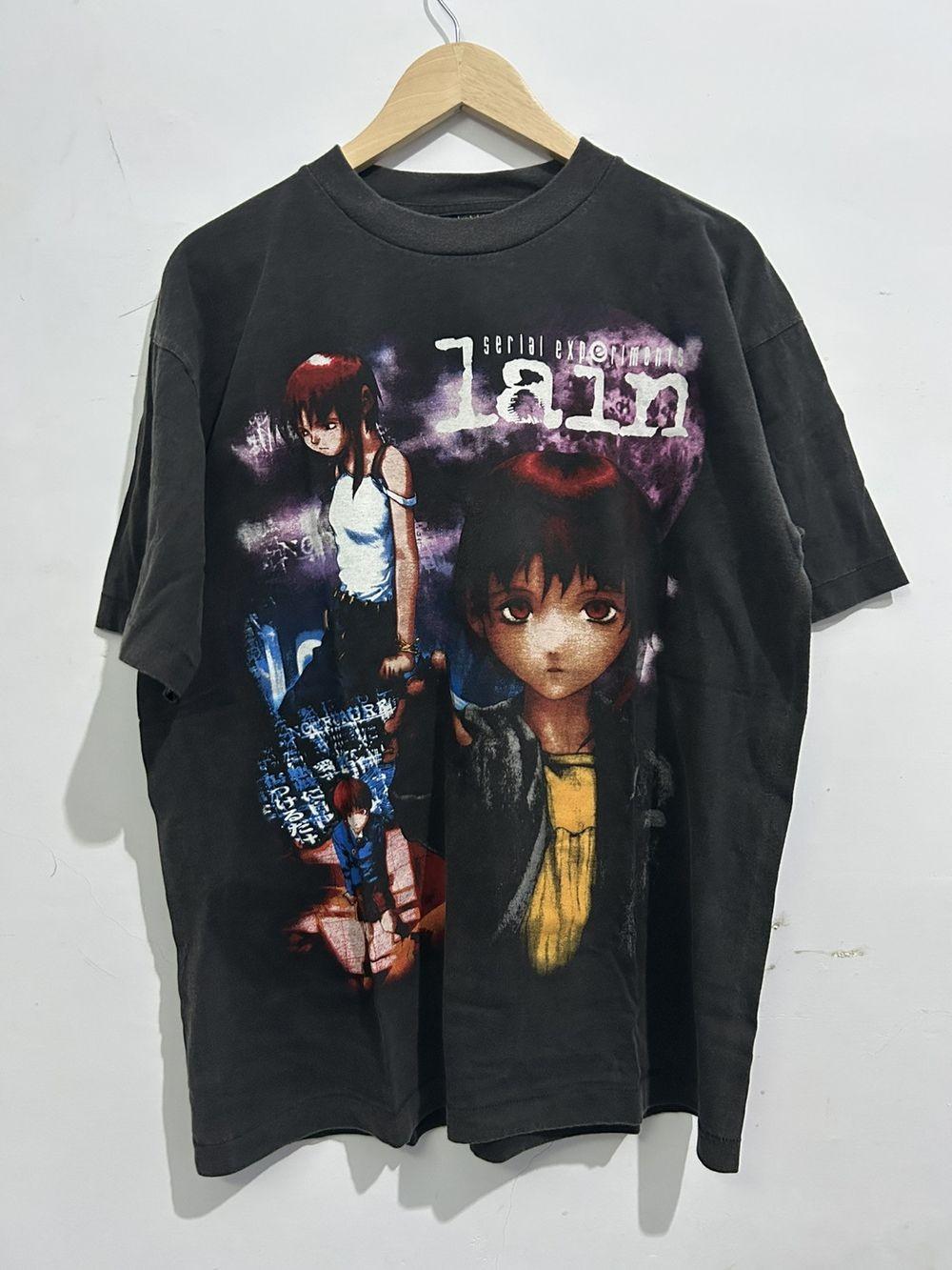 Serial Experiments Lain Graphic Anime Black Cotton Unisex Shirt Vtg S-5XL S