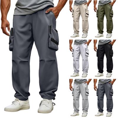 Herren Quick-Dry Cargo-Hose mit mehreren Taschen, weites Bein, athletisch, lässig, lockere Passform