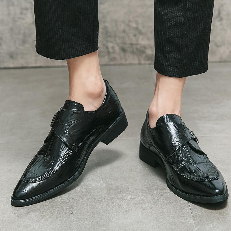 Pointed Leather Shoes Four Seasons Men's Shoes Men's British Leather Shoes Men's Formal Wear Business One-pedal Casual Black Leather Shoes