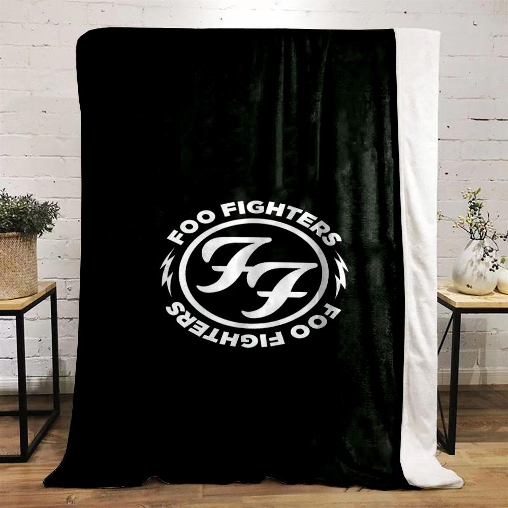 """Foo Fighters Band Logo Schwarzes Design Flanelldecke für Schlafzimmer Wohnzimmer Sofa und Nickerchen"""