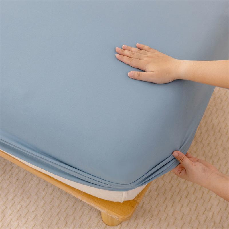 2025 Hudvänligt Bomulls Dra-på-lakan, Tvättat Borstat Enfärgat, Sommarkollektion - Alternativ för Enkelt och Tredelat tillgängliga