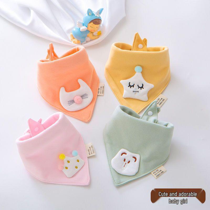 Unisex Triangle Baby Bibs: Pure Cotton, Waterproof, Super Soft, Double Snap, Scarf Wrap