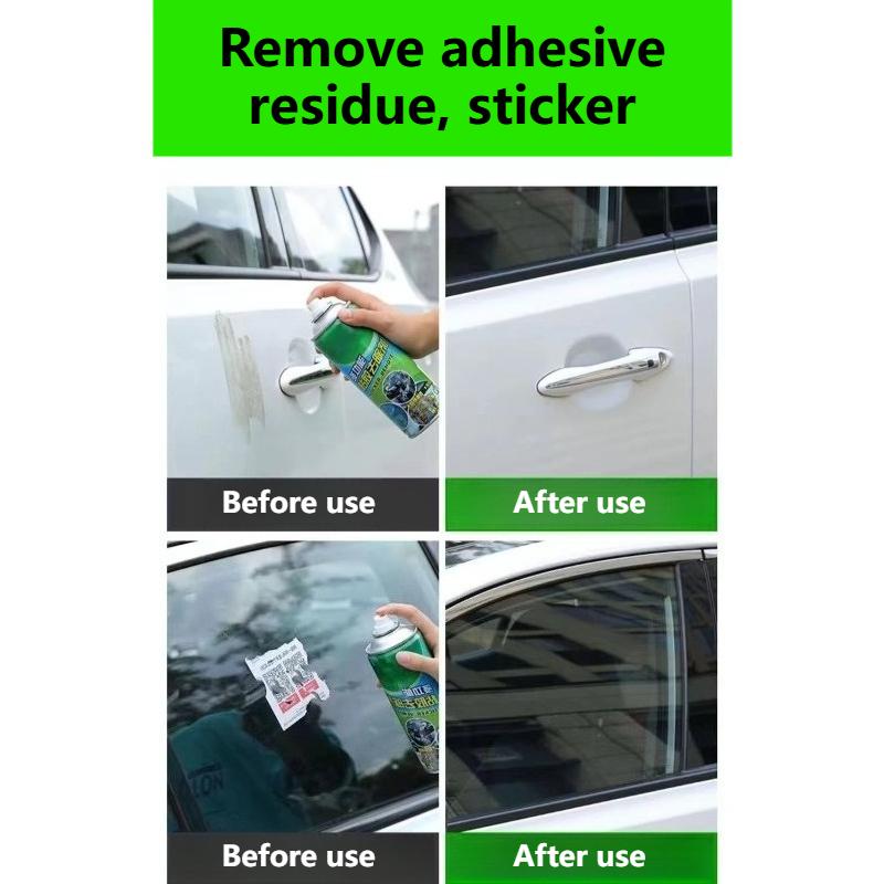 Car Glass Adhesive Remover Spray, Strong Sticker Residue Cleaner, Double-Sided Tape Glue Remover for Auto Windows, Labels & Decals