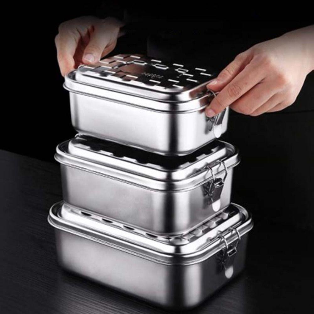 Rectangular Lunch Container 1/2/3 Compartment Fresh-keeping Box Picnic
